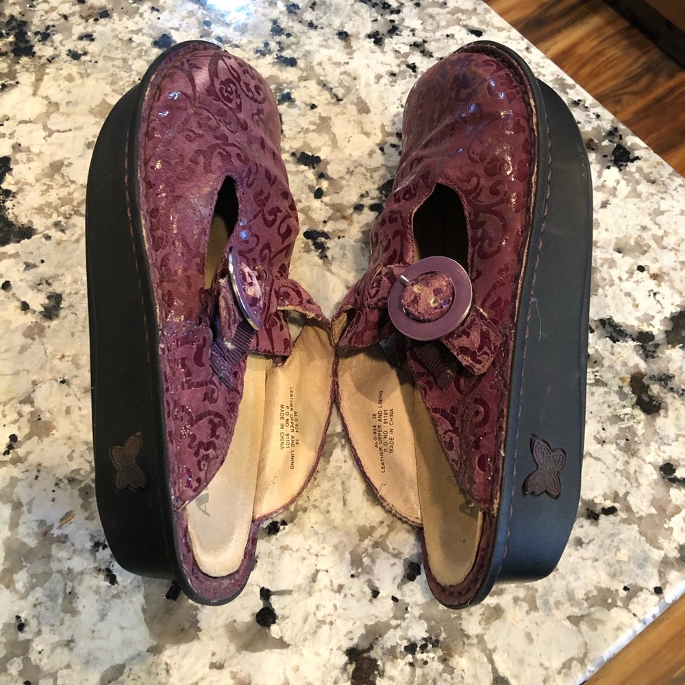 Alegria Alg-924 Plum Classic Leather Clogs 38 View 6